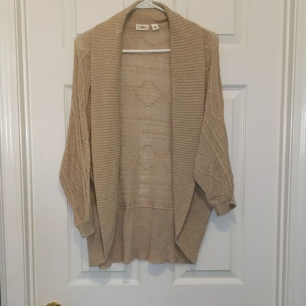Cato tan cardiganSz XL